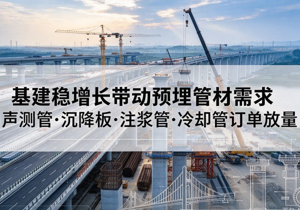 漠河基建稳增长带动预埋监测管材需求，声测管、沉降板、注浆管订单持续放量